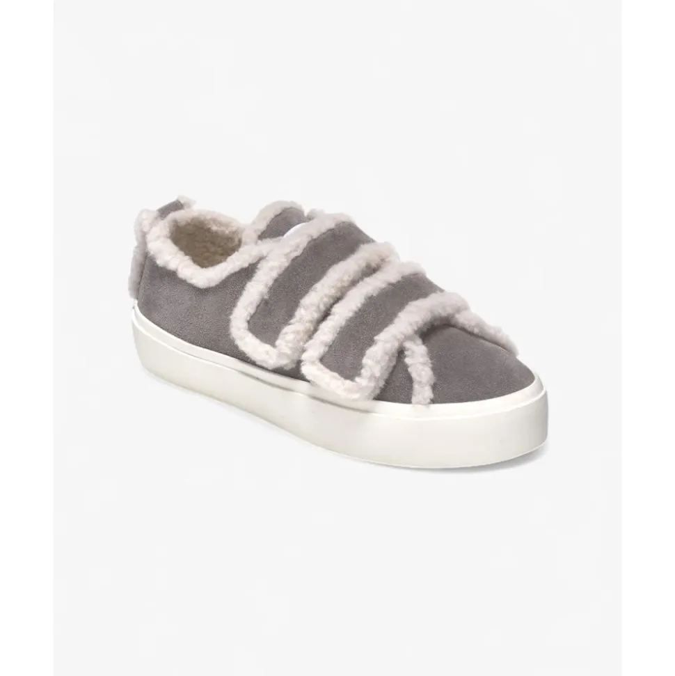 Shearling Low Velcro Graue Urban Stiefel