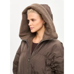 Shearling-Kragen Puffer Jacke