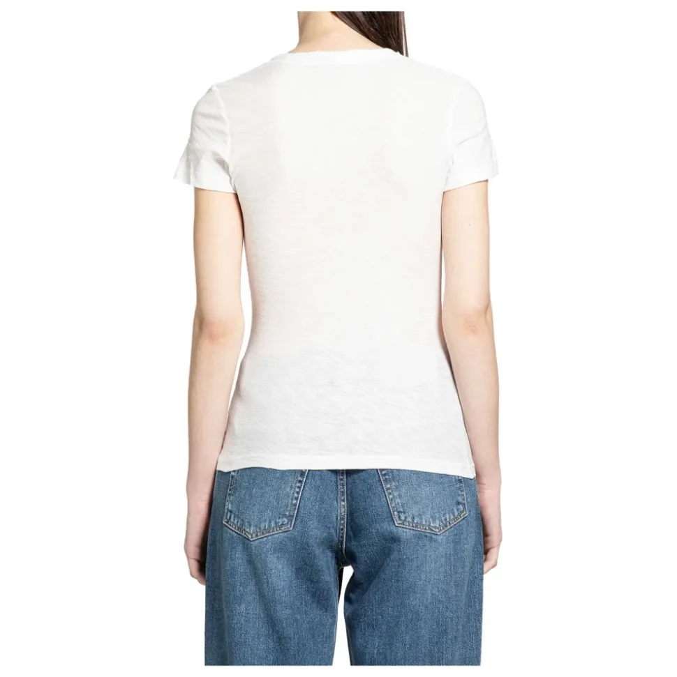 Sheer Slub Casual V Neck