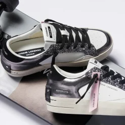 Silber Glitter Sneakers Stilvoll Italienisch Handgefertigt