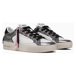 Silber Glitter Sneakers Stilvoll Italienisch Handgefertigt