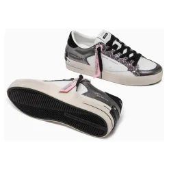 Silber Glitter Sneakers Stilvoll Italienisch Handgefertigt