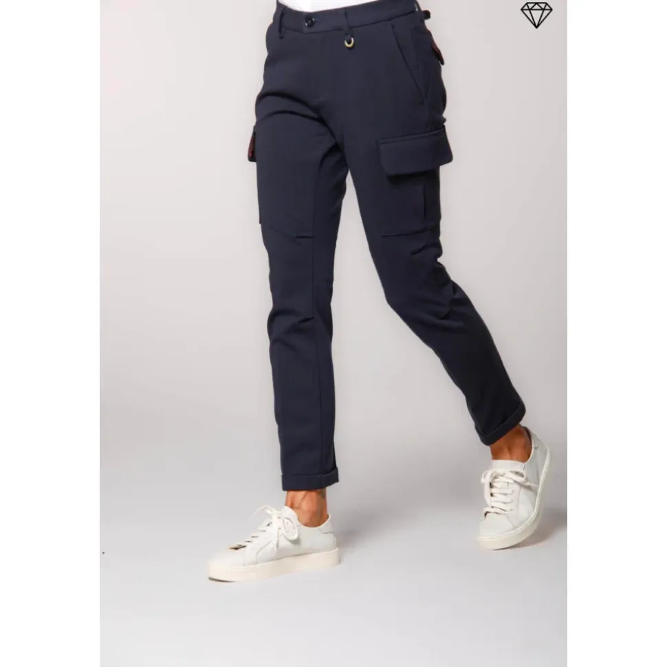 Slim Fit Cargo Hose Navy Blau