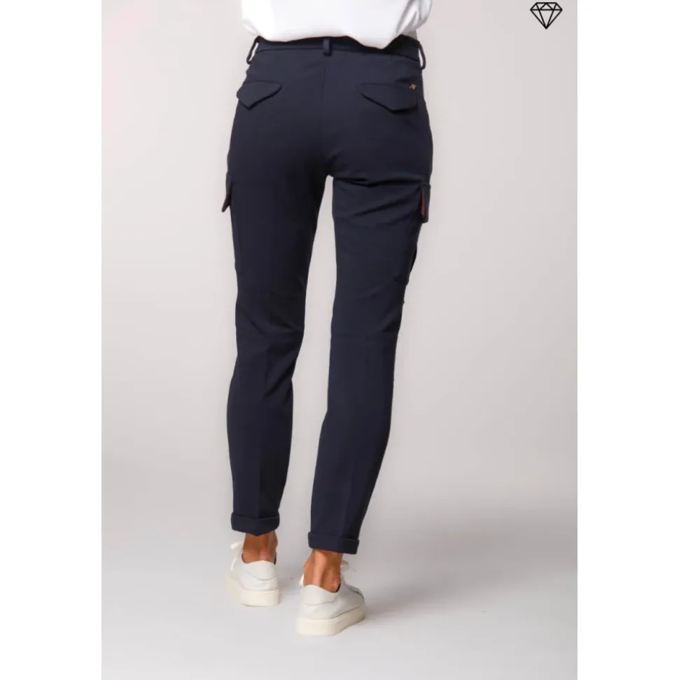 Slim Fit Cargo Hose Navy Blau