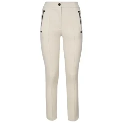 Slim-Fit Weiße Hose mit Cremedetails