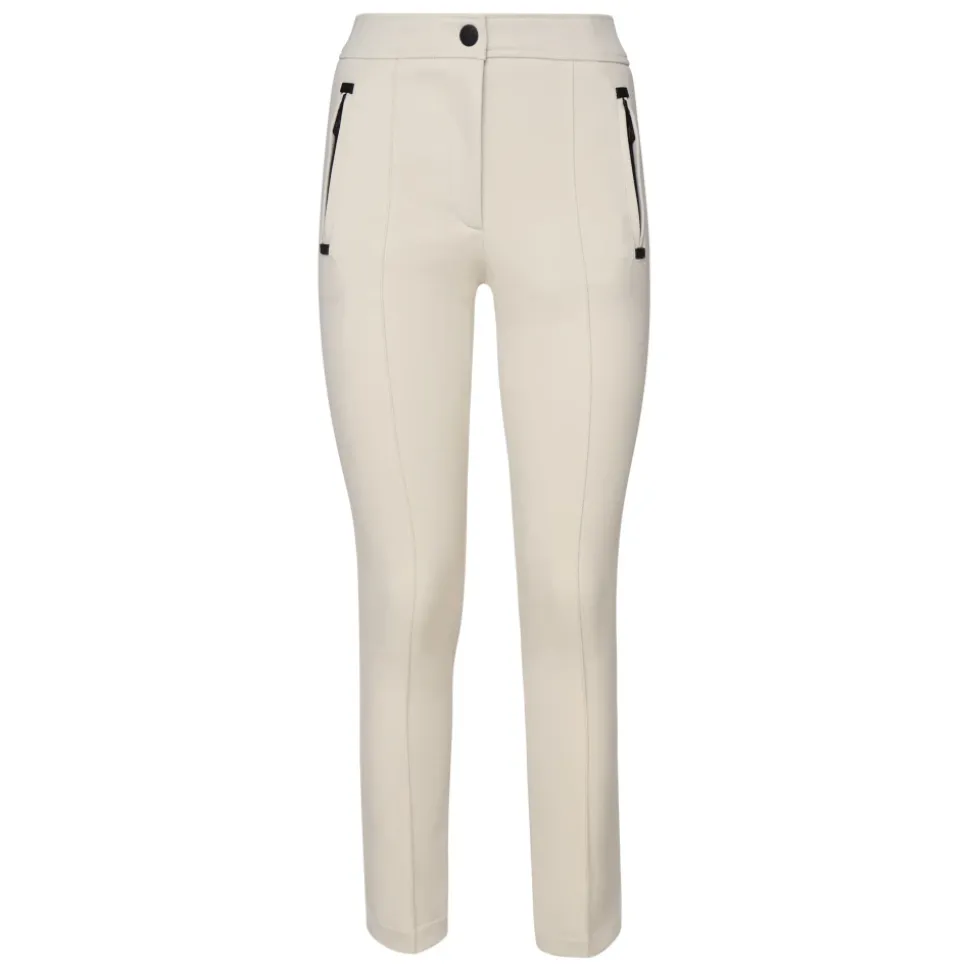 Slim-Fit Weiße Hose mit Cremedetails