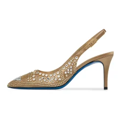 Slingback gioiello in Bronze Satin