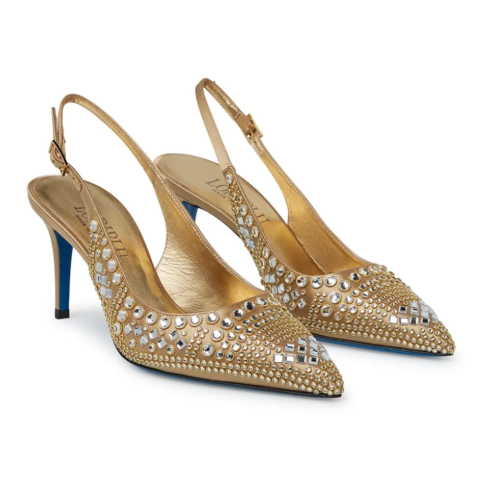 Slingback gioiello in Bronze Satin