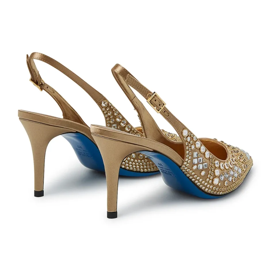 Slingback gioiello in Bronze Satin