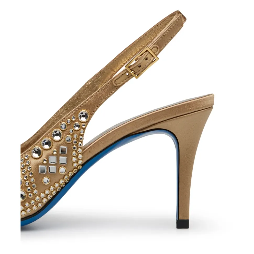 Slingback gioiello in Bronze Satin