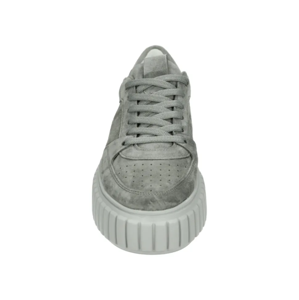 Sportliche Niedrige Wildleder Sneakers Grau