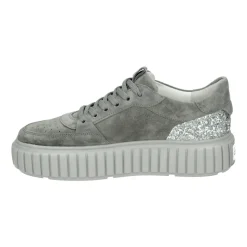 Sportliche Niedrige Wildleder Sneakers Grau