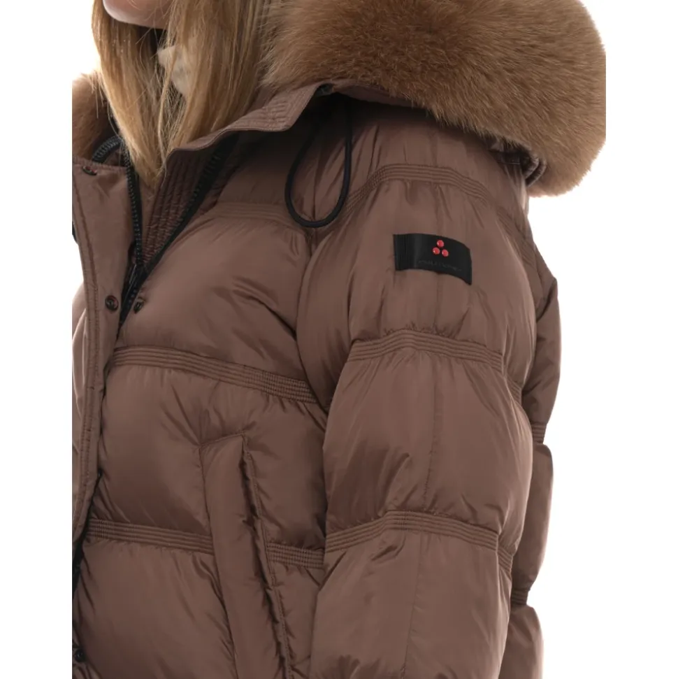 Steppjacke mit abnehmbarem Pelzkragen