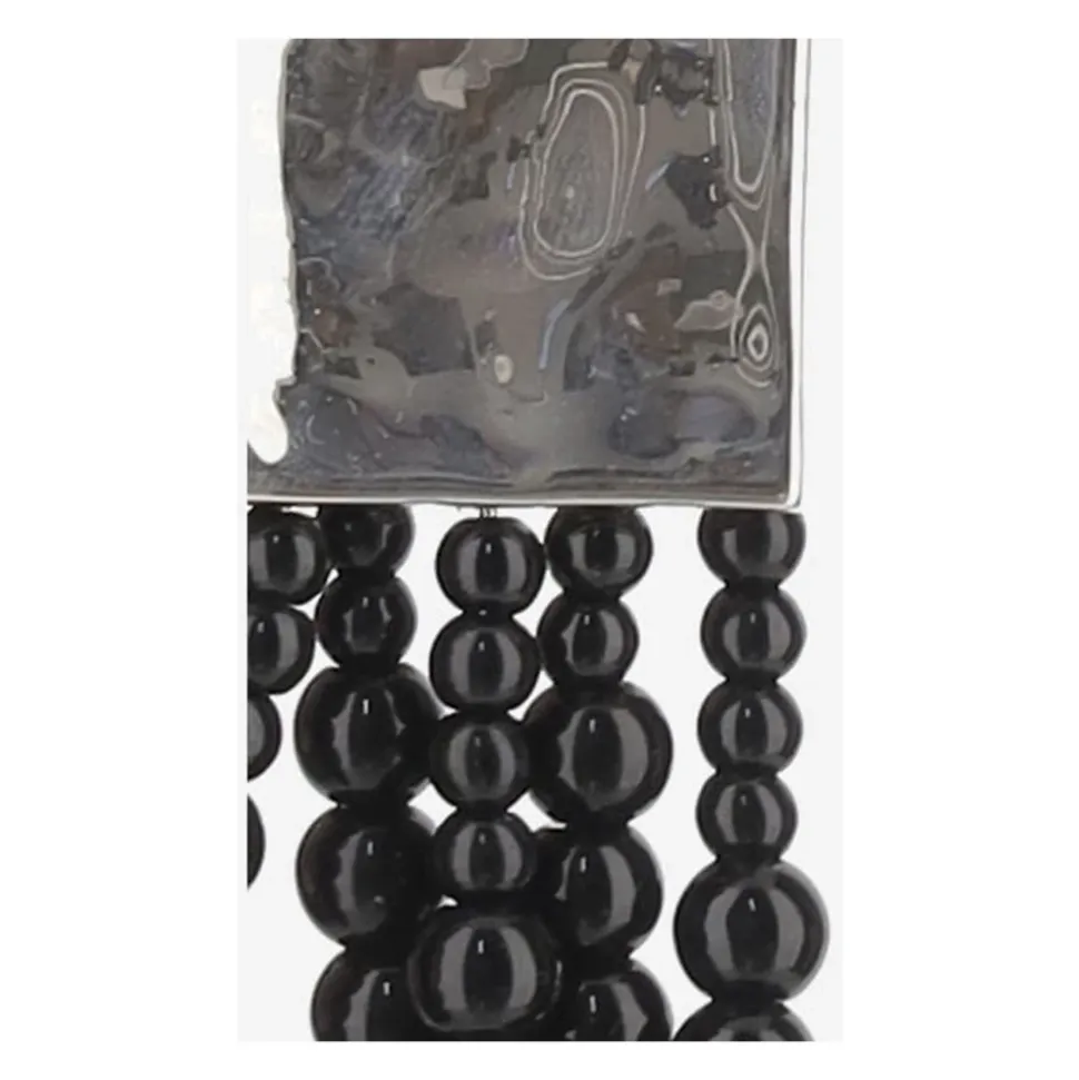 Sterling Silber Onyx Perle Ohrring