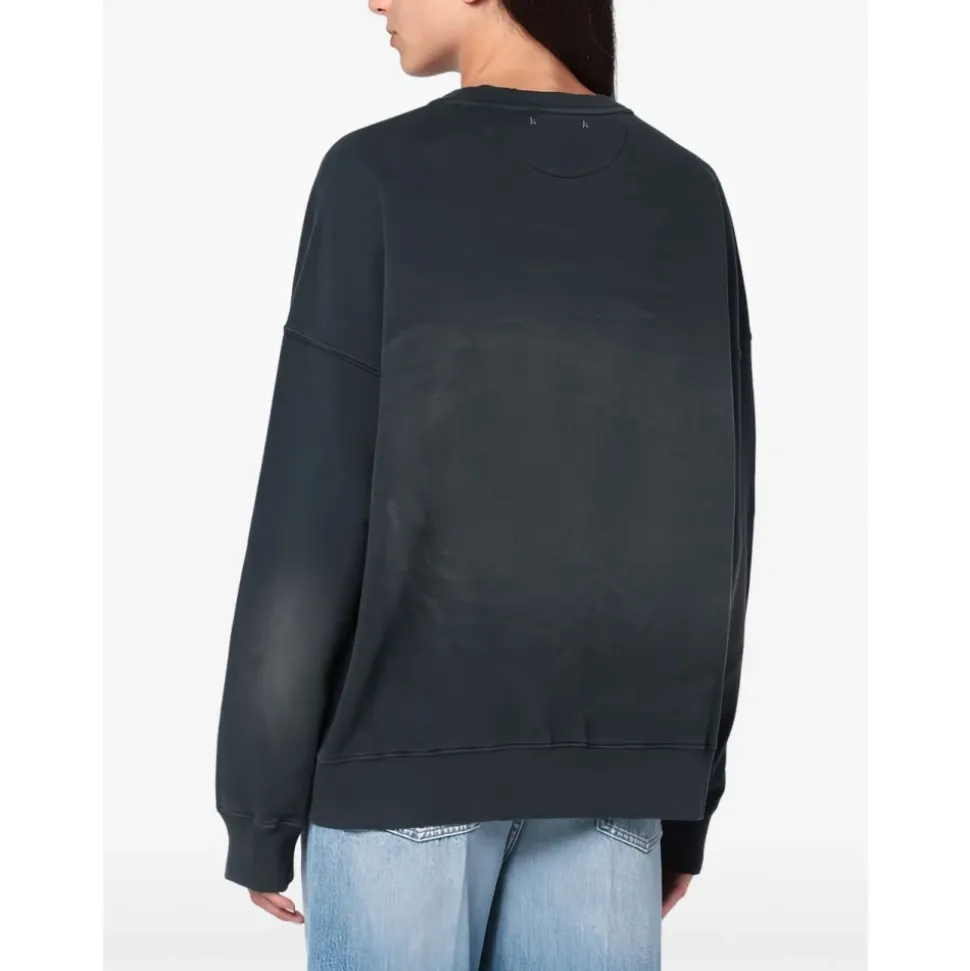 Sternendetail Rundhals Pullover