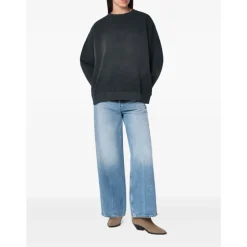 Sternendetail Rundhals Pullover