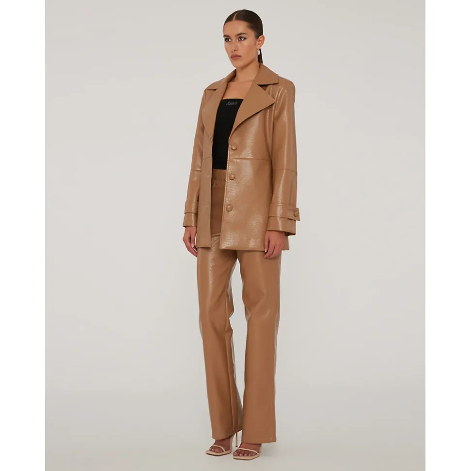 Stilvolle Texturierte Straight Hose