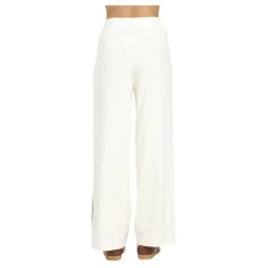 Strick cremefarbene Hose regular fit Palazzo