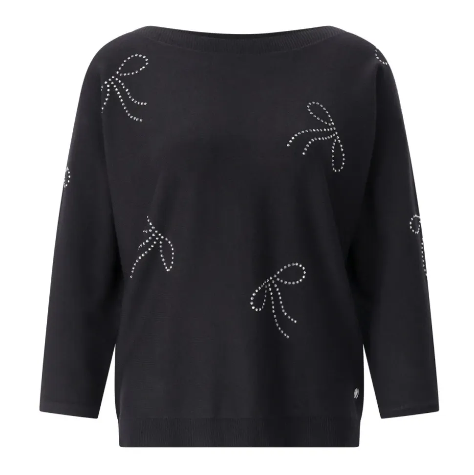 Strickpullover mit Schleifenmotiv