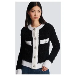 Texturierte Strickjacke