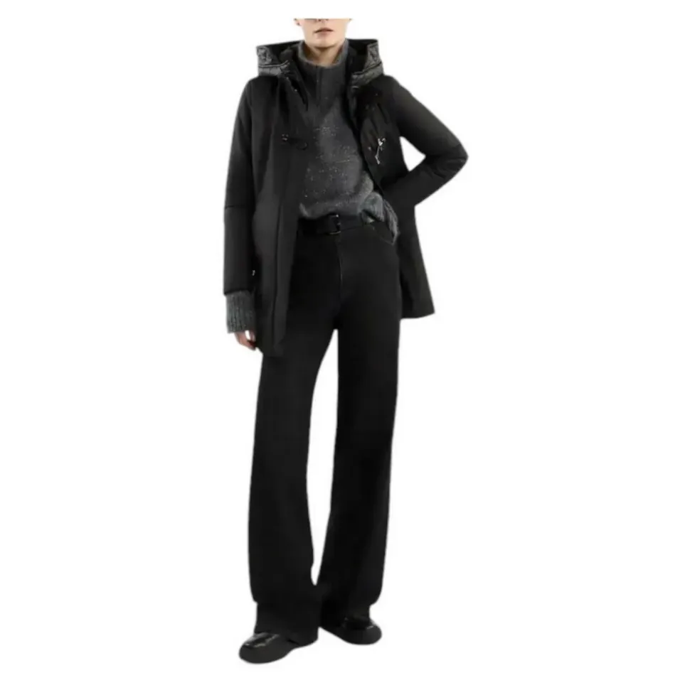 Toggle Coat in Schwarzem Gabardine