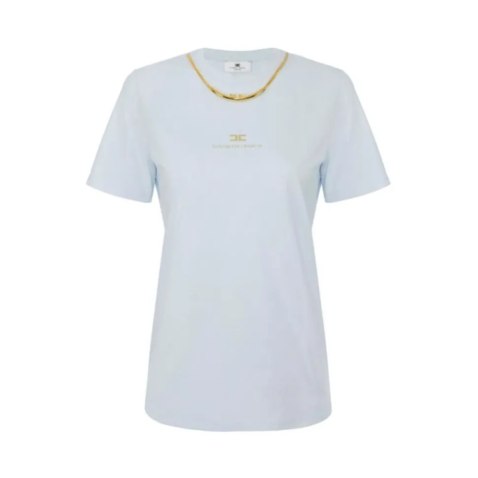 T-Shirt aus Baumwolljersey mit Halskette
