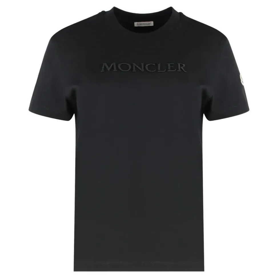 T-Shirt mit geripptem Rundhalsausschnitt