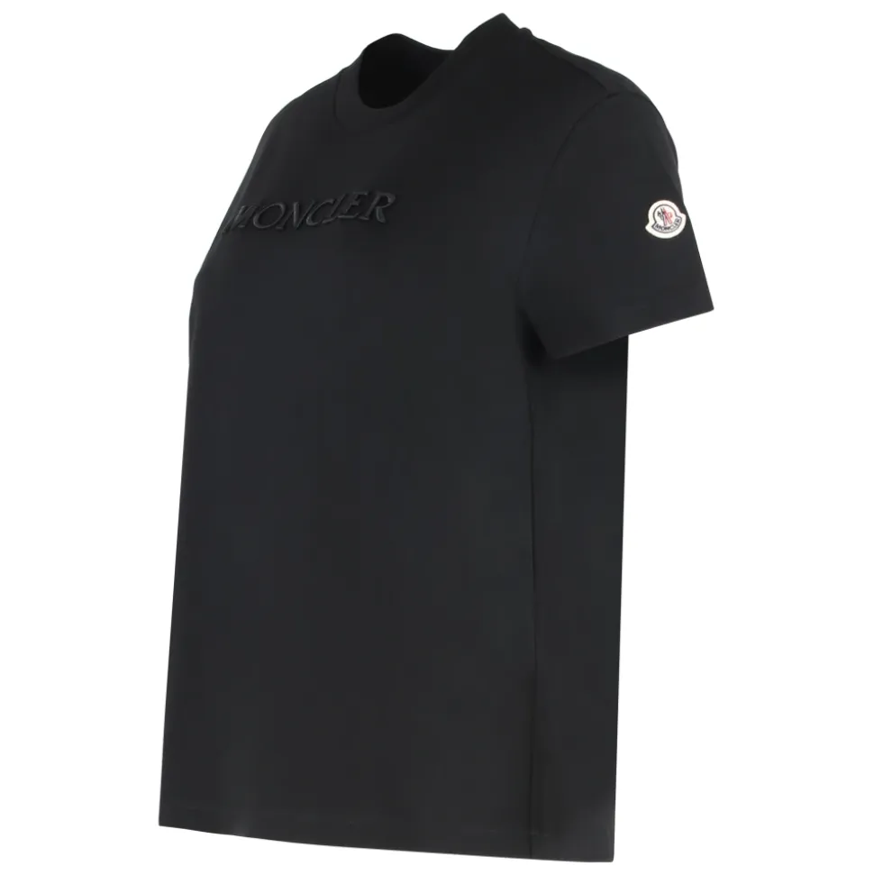 T-Shirt mit geripptem Rundhalsausschnitt