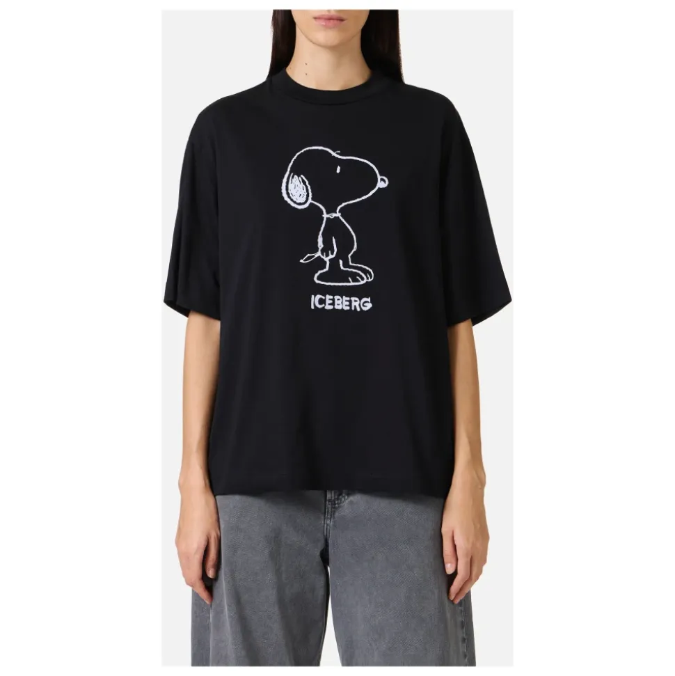 T-Shirt mit lockerer Passform und Snoopy-Applikation