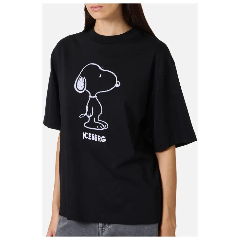 T-Shirt mit lockerer Passform und Snoopy-Applikation