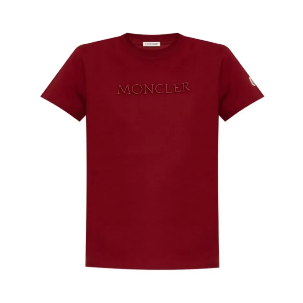 T-Shirt mit Logo-Stickerei Rundhalsausschnitt Kurzarm