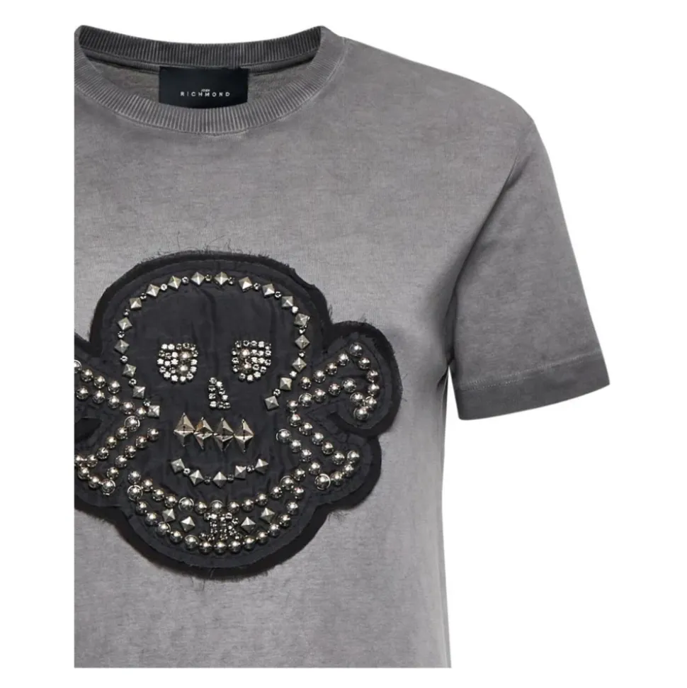 T-Shirt mit Schädelapplikation