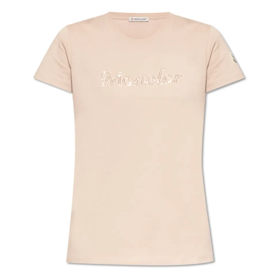 T-Shirt mit schimmernden Applikationen