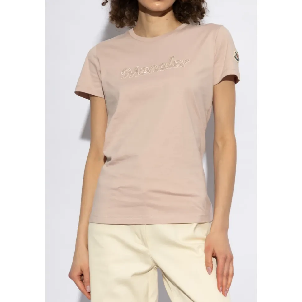 T-Shirt mit schimmernden Applikationen