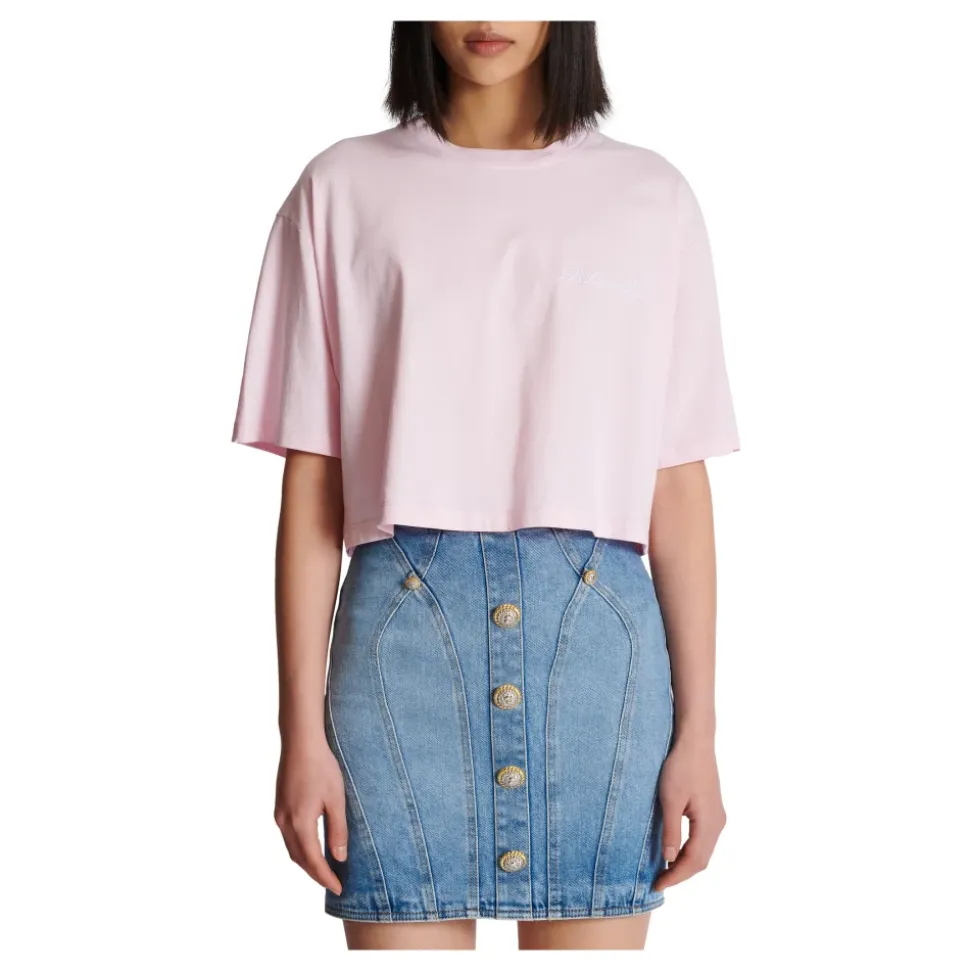 T-Shirt mit Signature-Stickerei