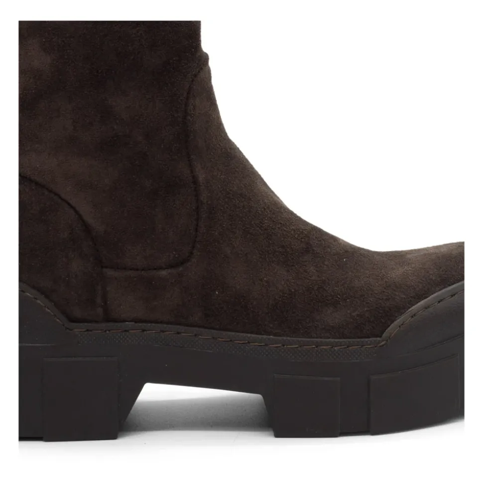 V14 Roccia – Dunkelbraune Stretch-Stiefelette