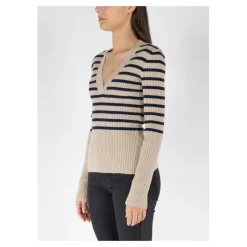 V-Ausschnitt Strickpullover
