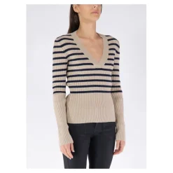V-Ausschnitt Strickpullover