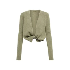 Verdrehte Strickjacke mit tiefem Ausschnitt