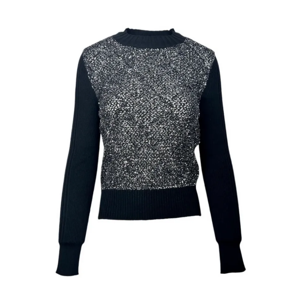 Verzierter Rundhals-Pullover