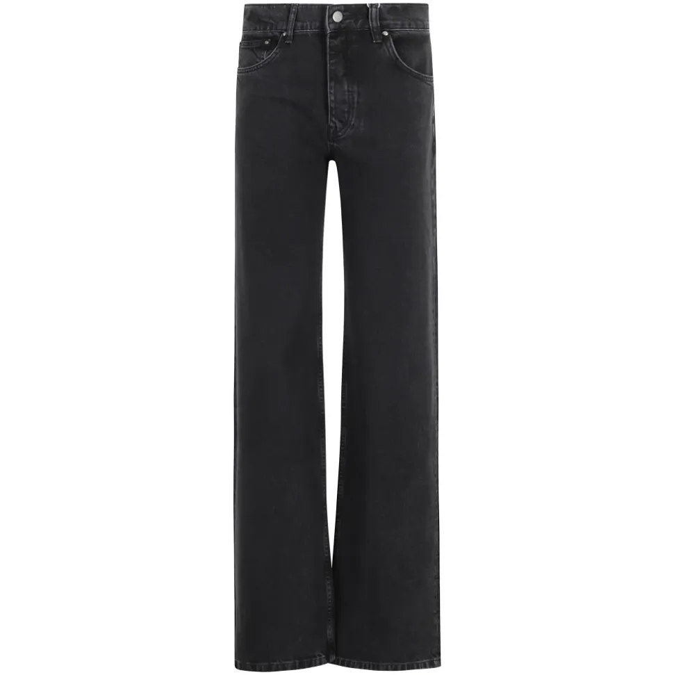 Vintage Schwarze Straight Leg Jeans