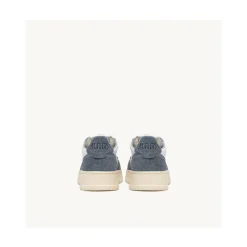 Vintage-inspirierte Low-Top Sneakers Weiß/Grau