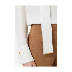 Viskose-Georgette-Bluse mit Schärpengürtel