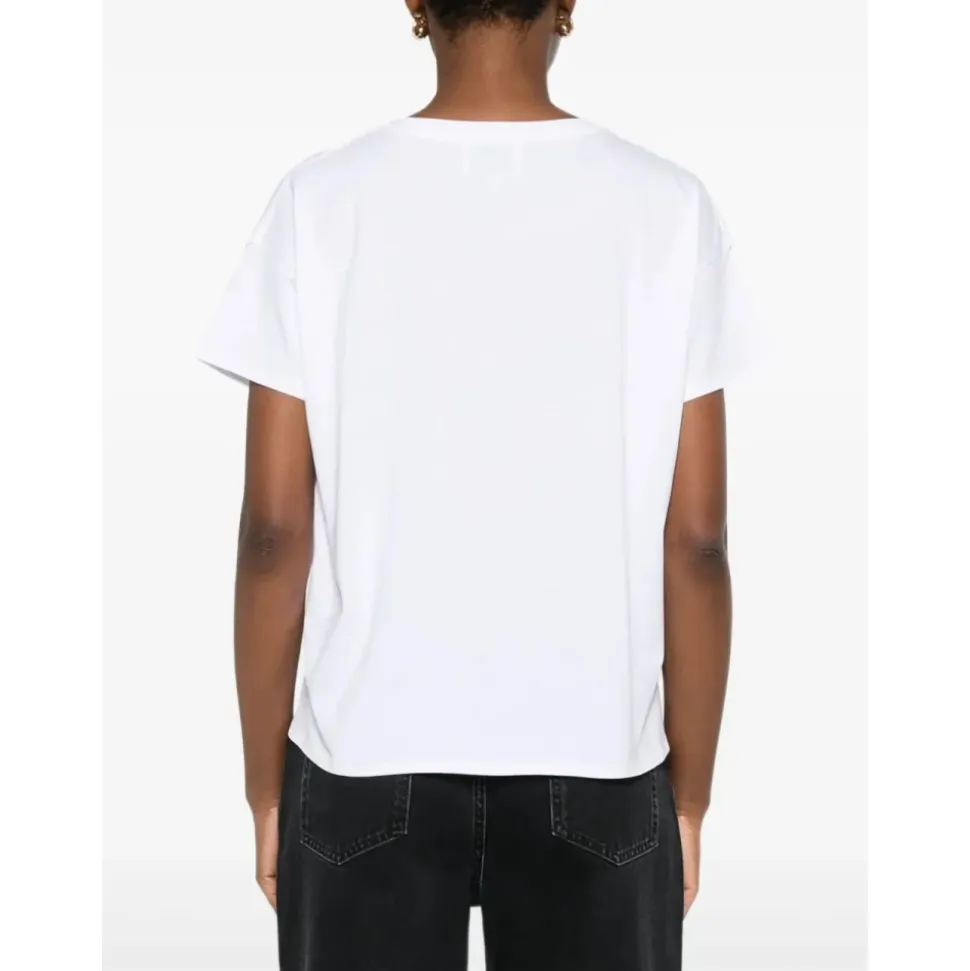 Weiße Baumwoll-Kurzarm-T-Shirt