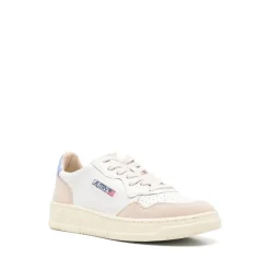Weiße Sneakers Schnürung Runde Spitze