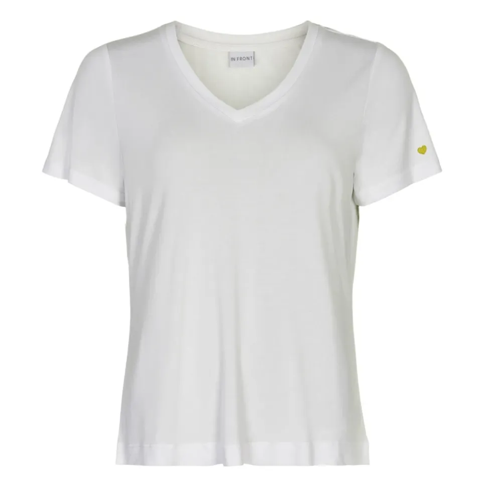 Weiße V-Ausschnitt T-Shirt