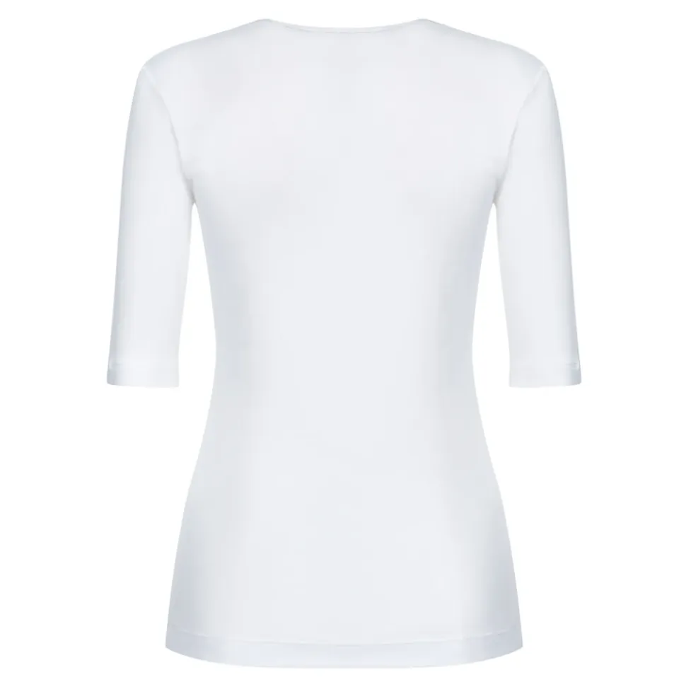 Weißes T-Shirt mit V-Ausschnitt