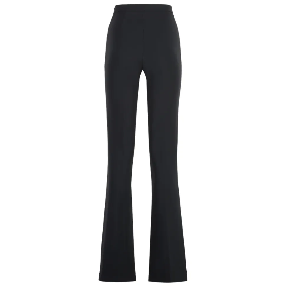Weite Crepe Hose mit Logo-Detail