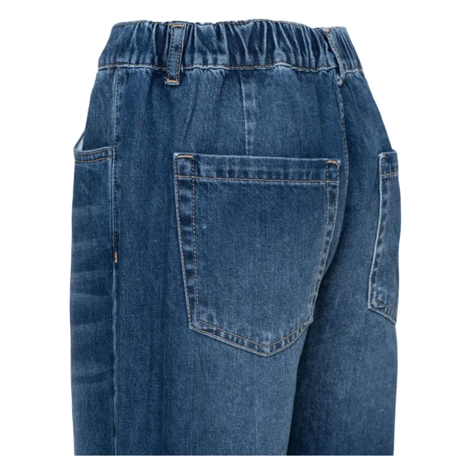 Weite Denim-Hose mit schicken Knöpfen