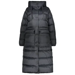 Wendbare lange Daunenjacke mit Kapuze